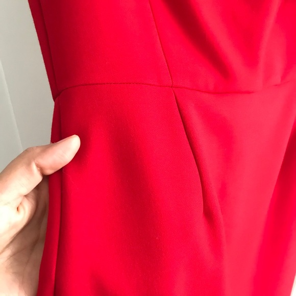Zara Off the shoulder elegant red midi dress - Picture 8 of 8